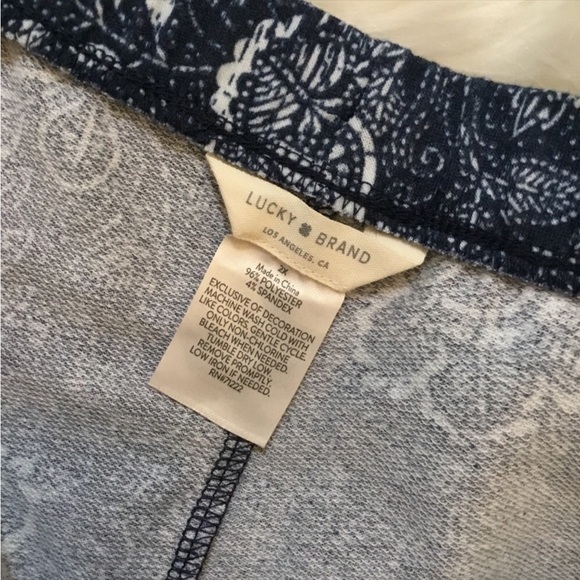 Lucky Brand 2X drawstring waist lounge shorts no pockets navy and white … - Picture 5 of 10